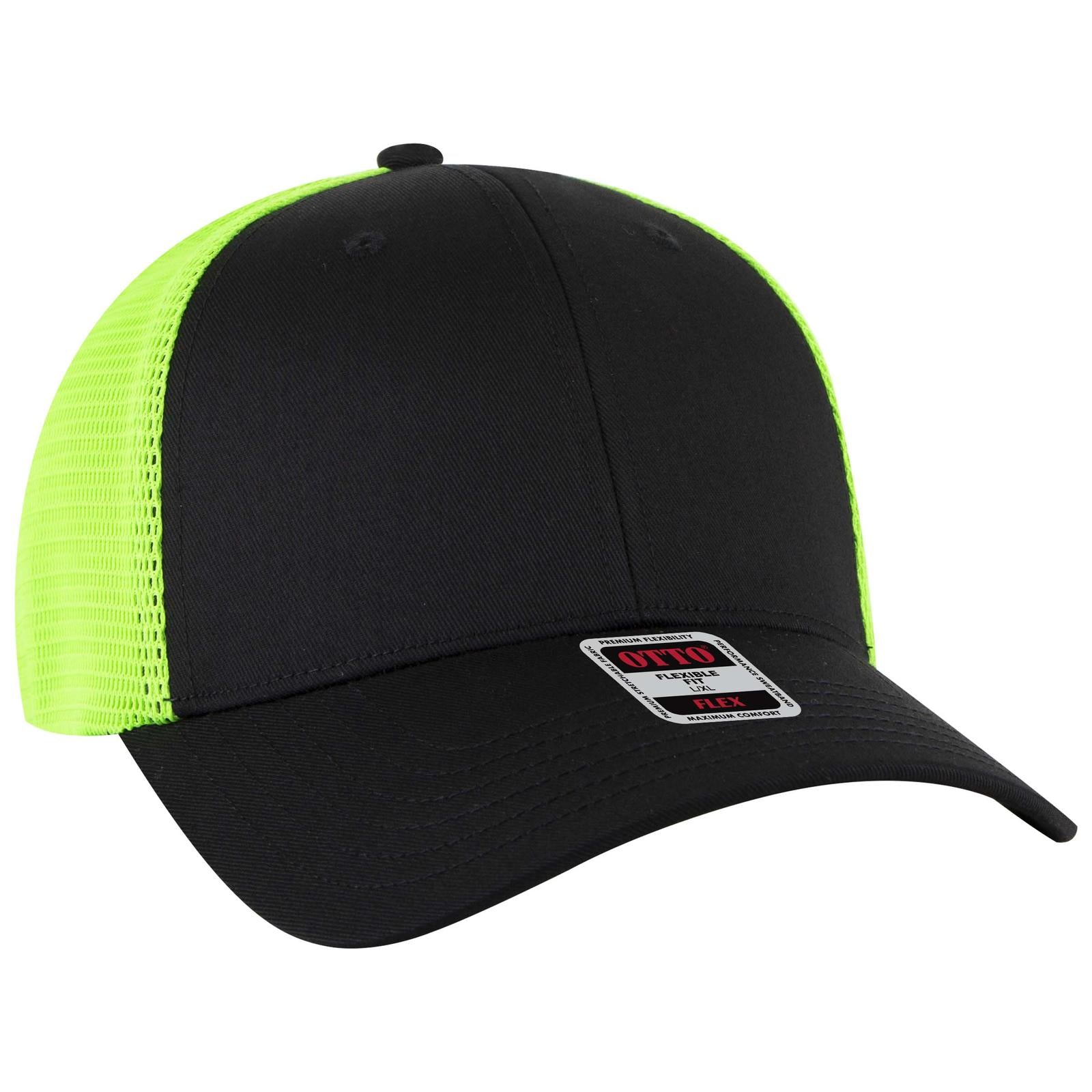 Custom Embroidered or DTF Printed - OTTO CAP® OTTO FLEX® Fitted 6 Panel Low Profile Mesh Back Trucker Hat