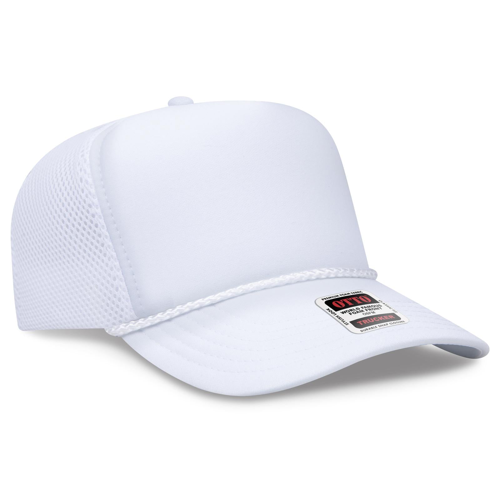 Custom Embroidered or DTF Printed - OTTO CAP® 5 Panel High Crown Air Mesh Back Trucker Hat