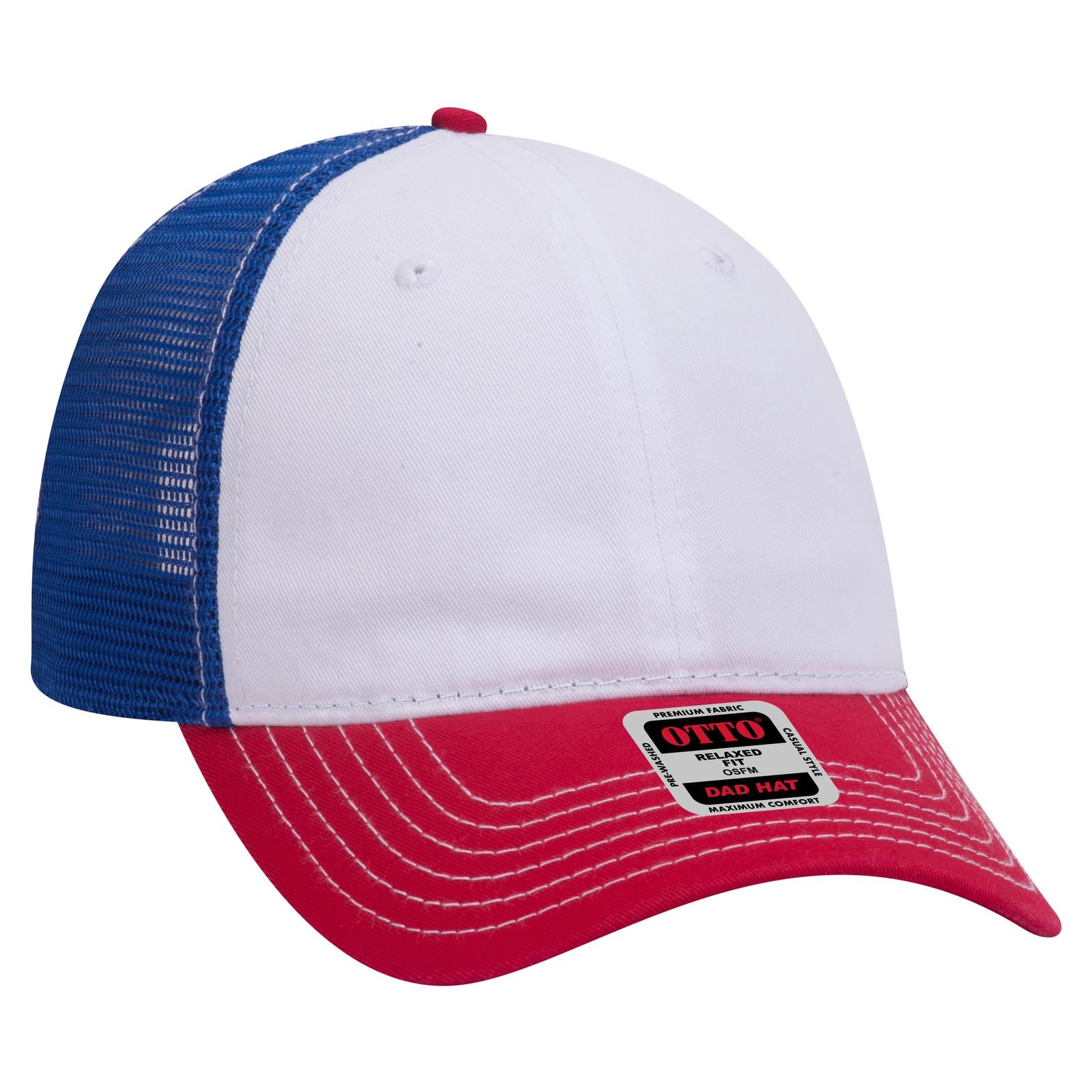 Custom Embroidered or DTF Printed - OTTO CAP® 6 Panel Low Profile Mesh Back Trucker Dad Hat