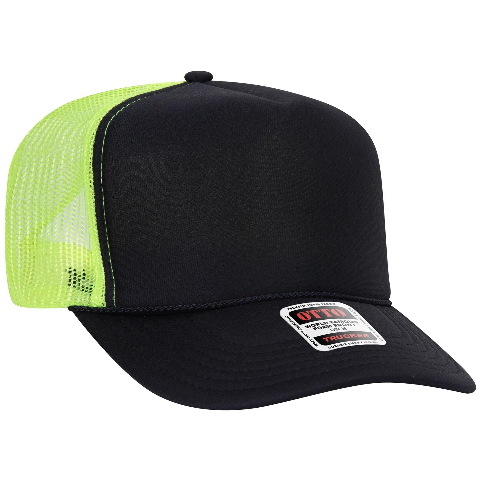 Custom Embroidered or DTF Printed - OTTO CAP® 5 Panel High Crown Mesh Back Trucker Hat