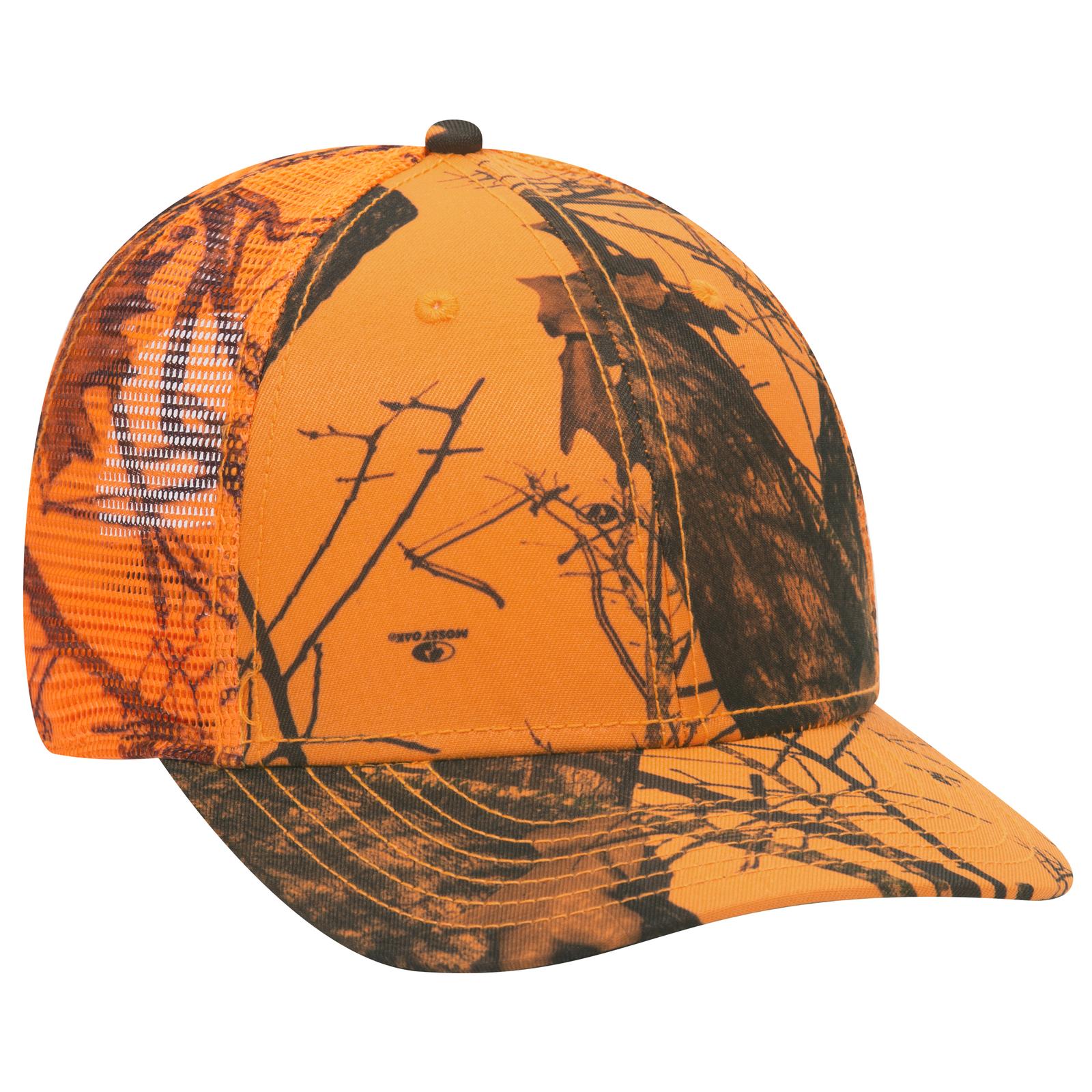 Custom Embroidered or DTF Printed - OTTO CAP® Mossy Oak Camouflage Superior Polyester Twill 6 Panel Low Profile Mesh Back Trucker Hat