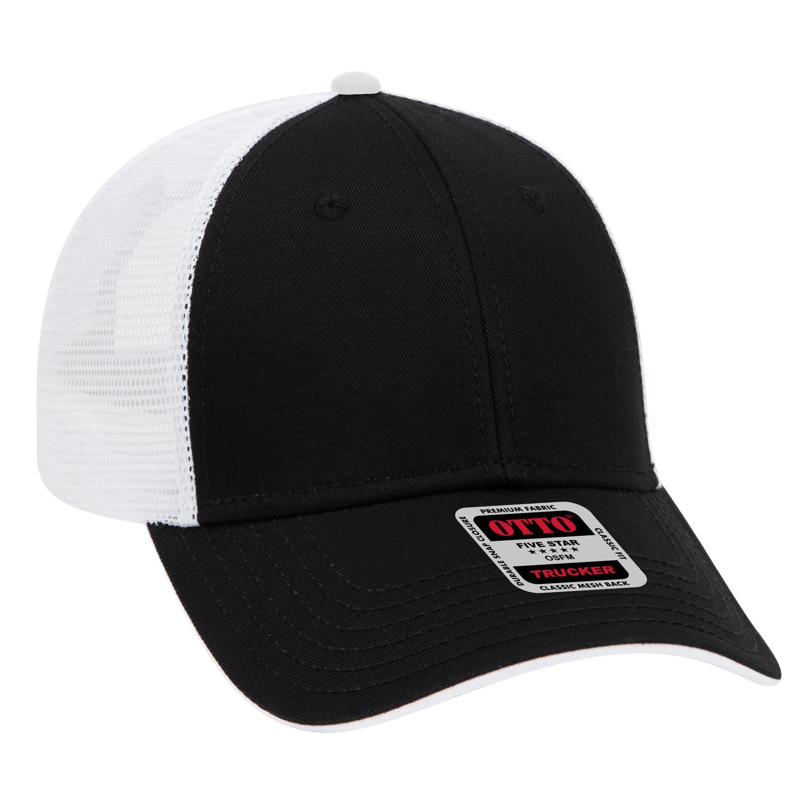 Custom Embroidered or DTF Printed - OTTO CAP® 6 Panel Low Profile Mesh Back Trucker Hat