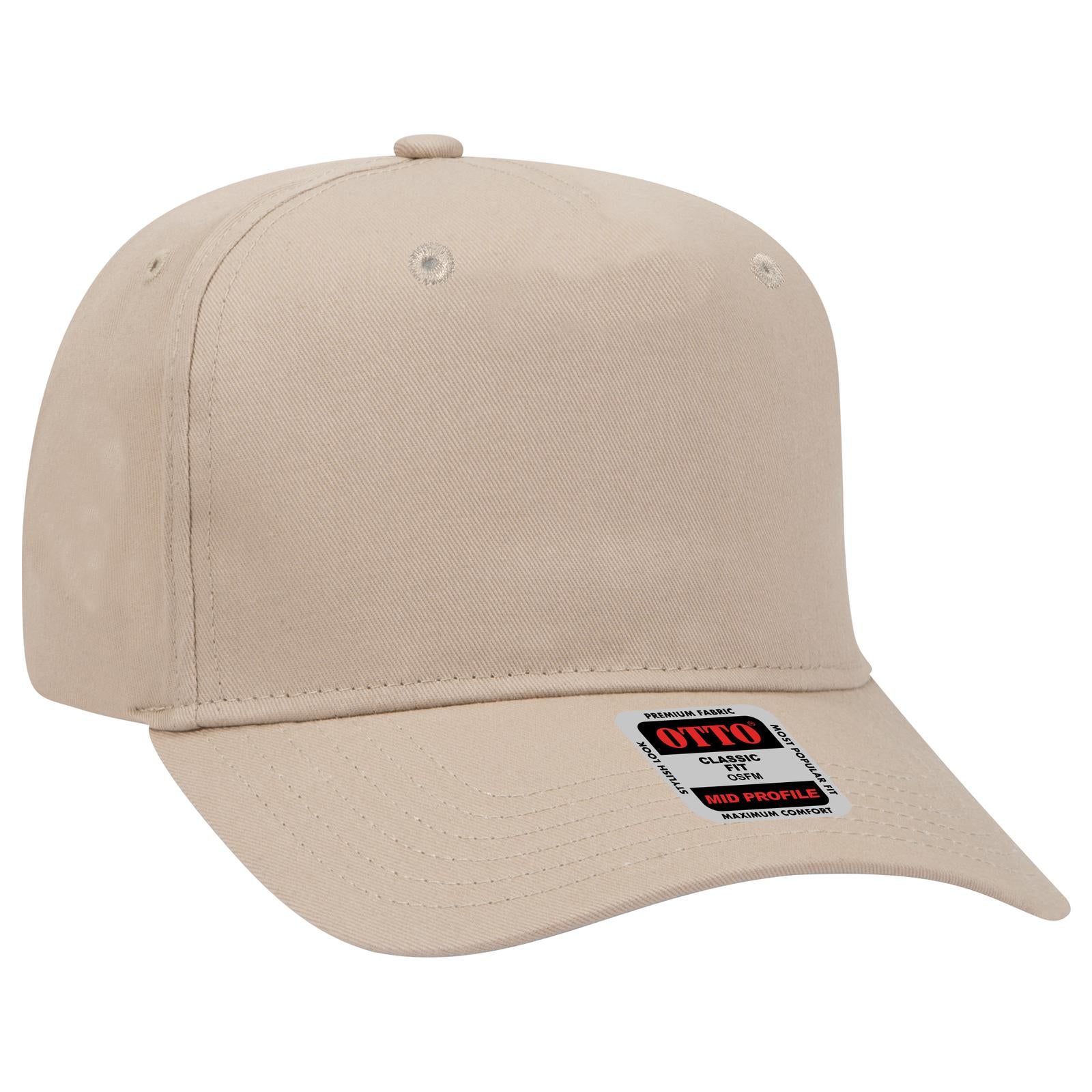 Custom Embroidered or DTF Printed - OTTO CAP® 5 Panel Mid Profile Baseball Cap