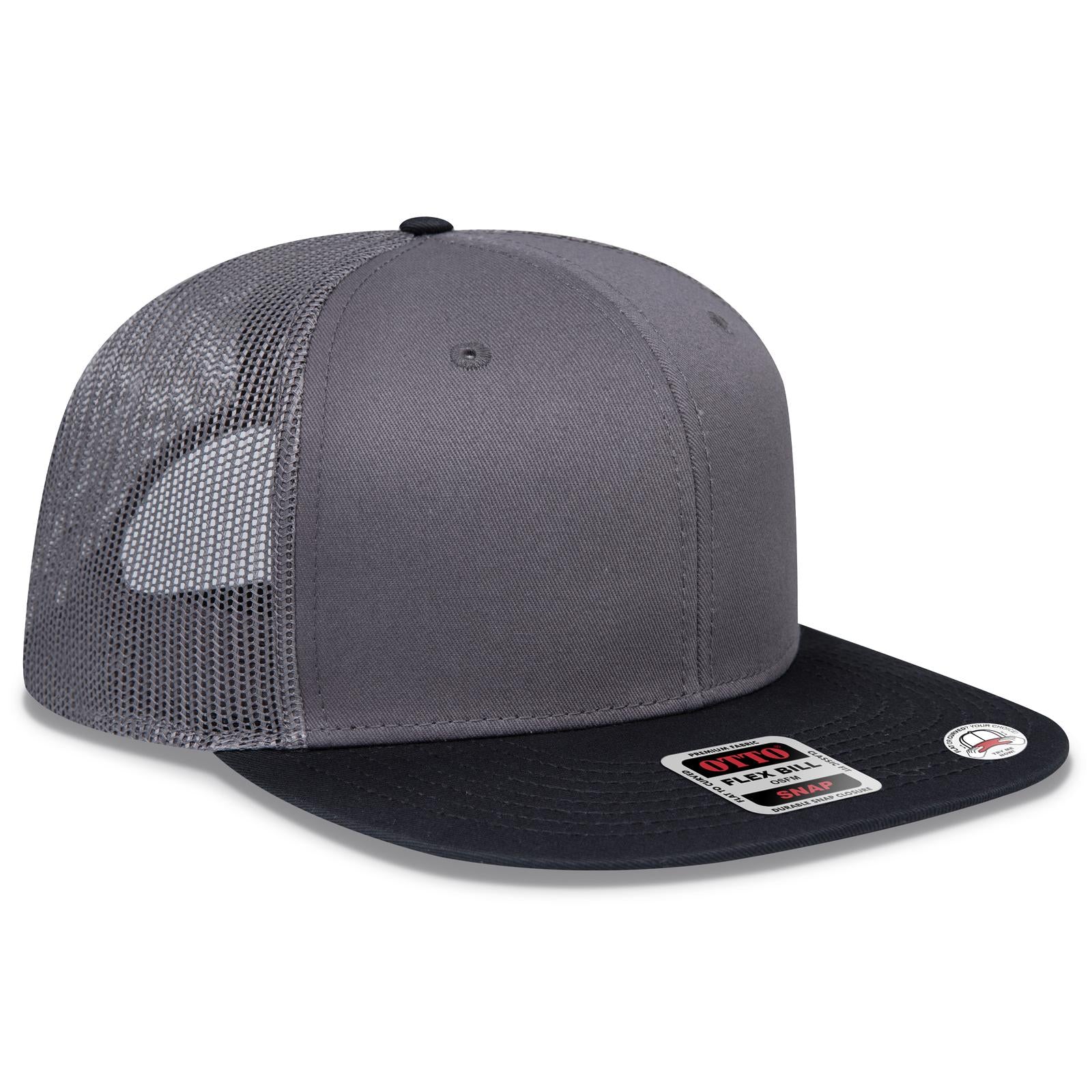 Custom Embroidered or DTF Printed - OTTO CAP® OTTO SNAP 6 Panel Pro Style Mesh Back Trucker Snapback Hat