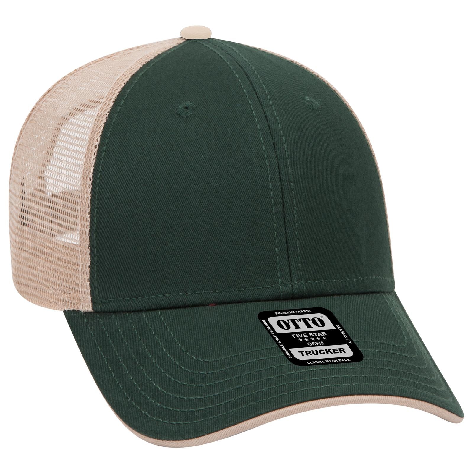 Custom Embroidered or DTF Printed - OTTO CAP® 6 Panel Low Profile Mesh Back Trucker Hat