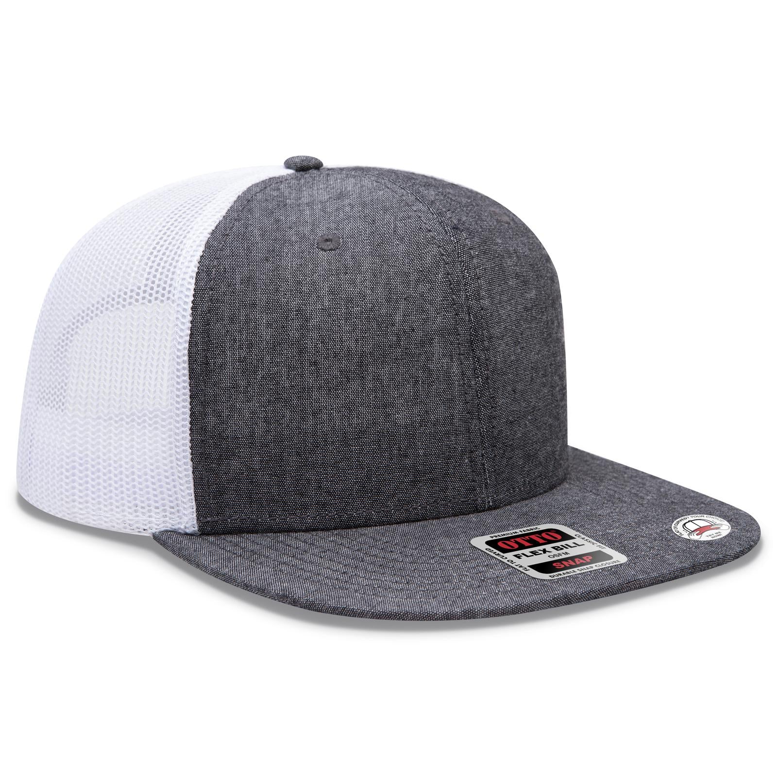 Custom Embroidered or DTF Printed - OTTO CAP® OTTO SNAP 6 Panel Pro Style Mesh Back Trucker Snapback Hat