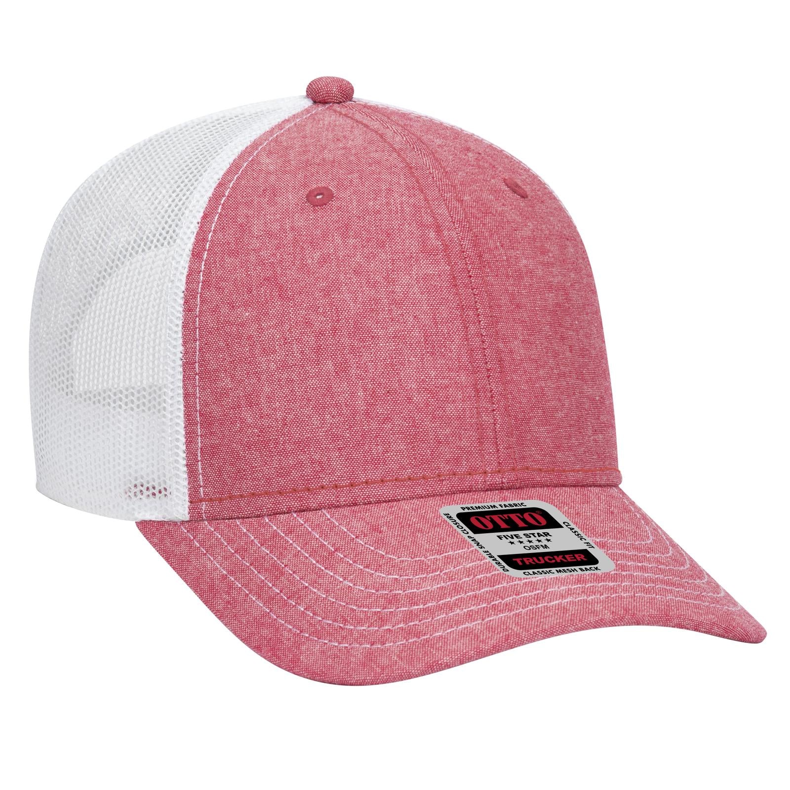 Custom Embroidered - OTTO CAP 6 Panel Low Profile Mesh Back Trucker Hat