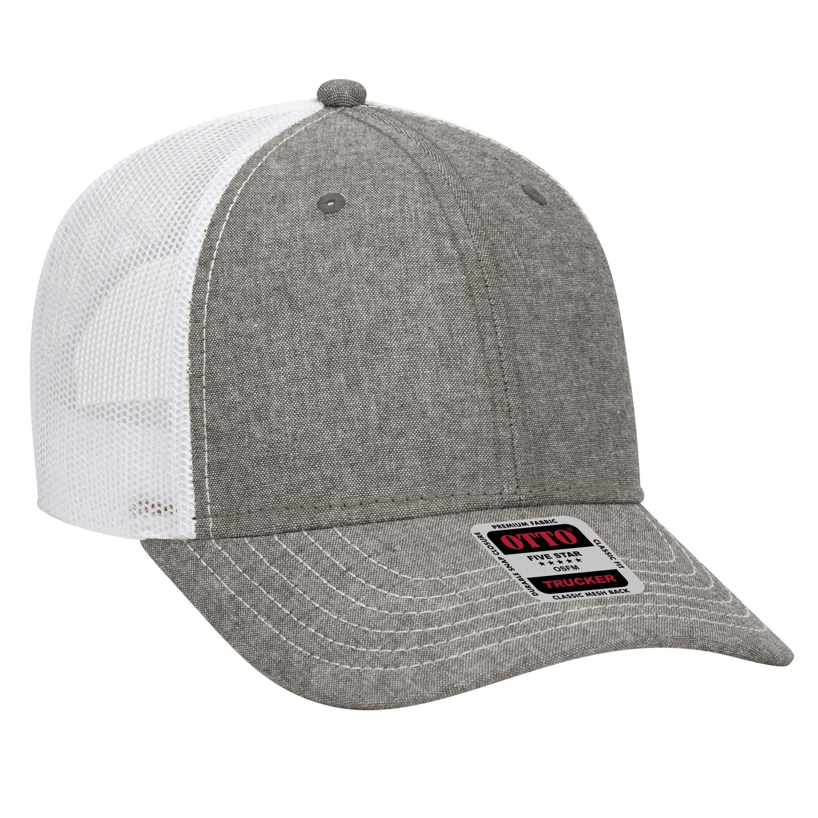 Custom Embroidered - OTTO CAP 6 Panel Low Profile Mesh Back Trucker Hat
