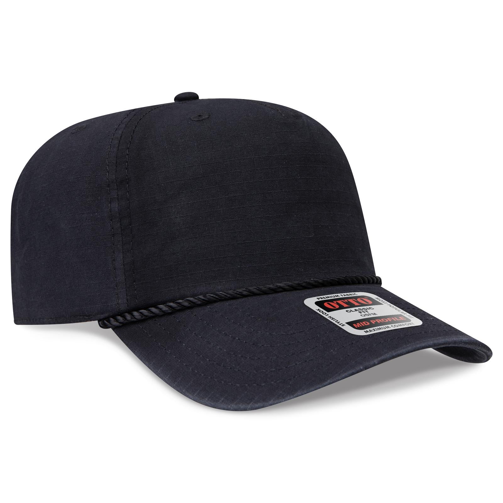 Custom Embroidered or DTF Printed - OTTO CAP® 5 Panel Mid Profile Baseball Hat
