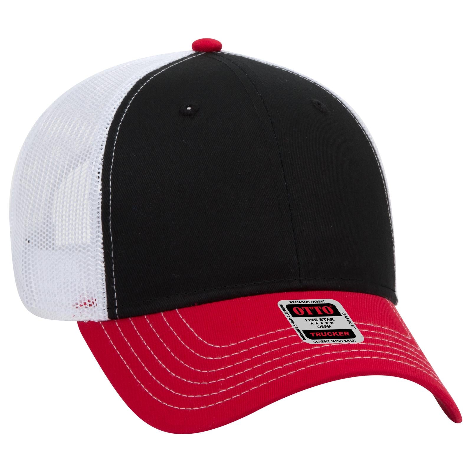 Custom Embroidered - OTTO CAP 6 Panel Low Profile Mesh Back Trucker Hat