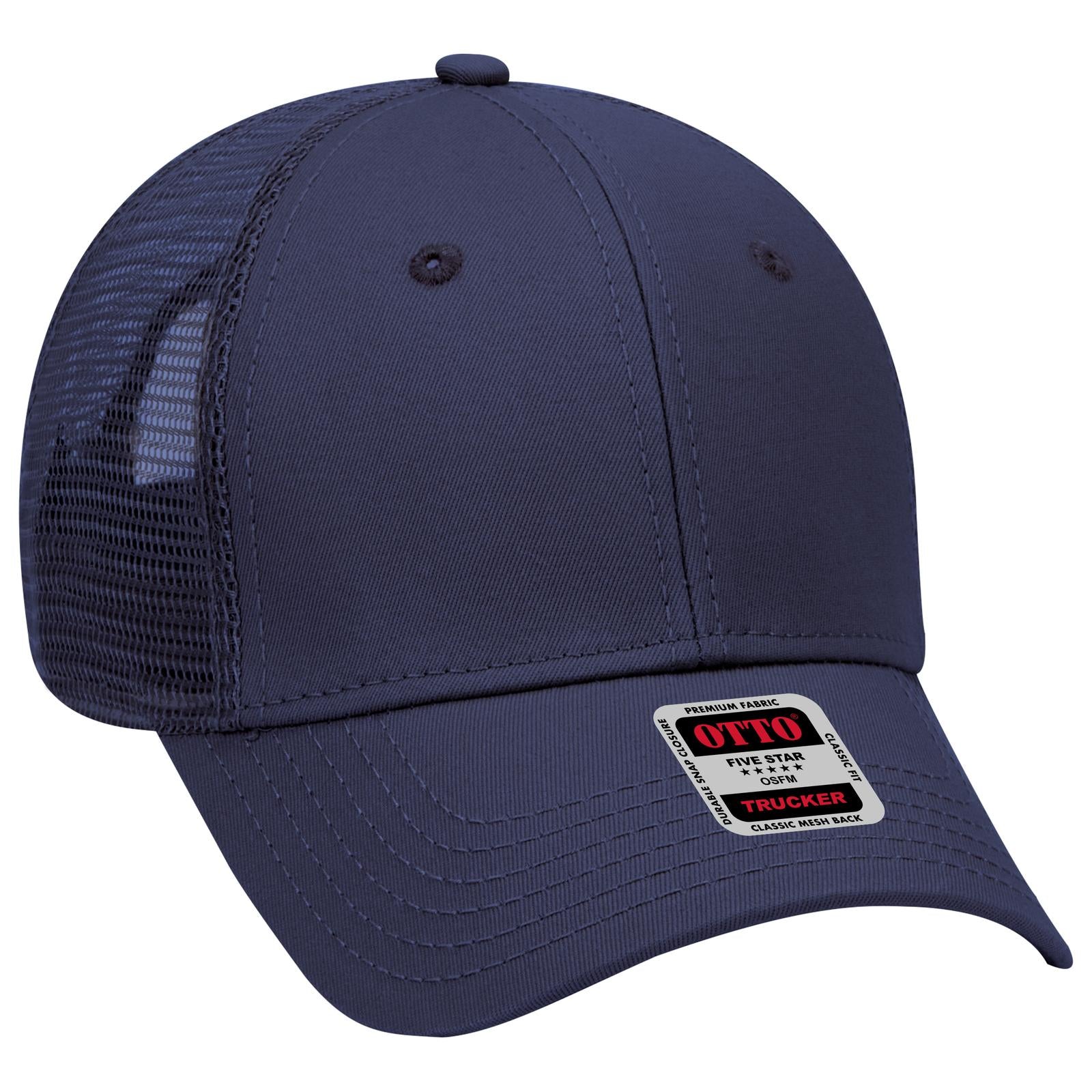 Custom Embroidered or DTF Printed - OTTO CAP® 6 Panel Low Profile Mesh Back Trucker Hat
