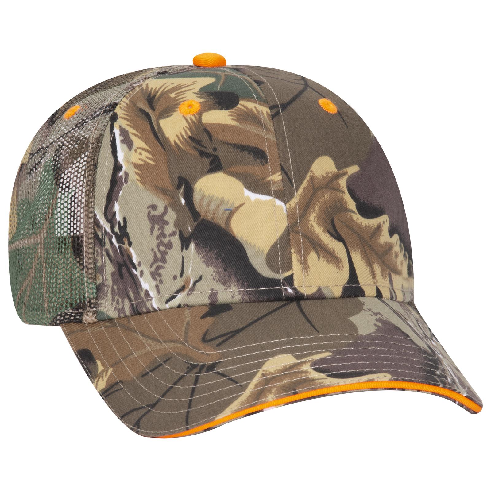 Custom Embroidered or DTF Printed - OTTO CAP® Camouflage 6 Panel Low Profile Mesh Back Trucker Hat