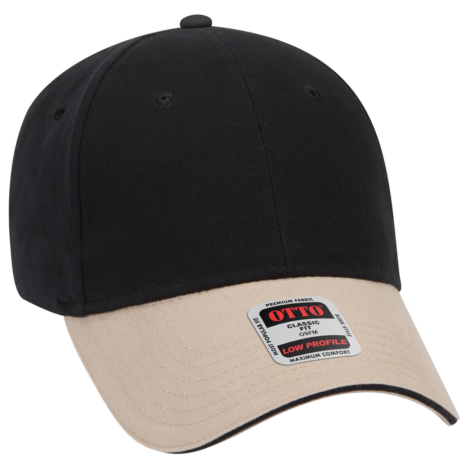 Custom Embroidered or DTF Printed - OTTO CAP® 6 Panel Low Profile Baseball Cap