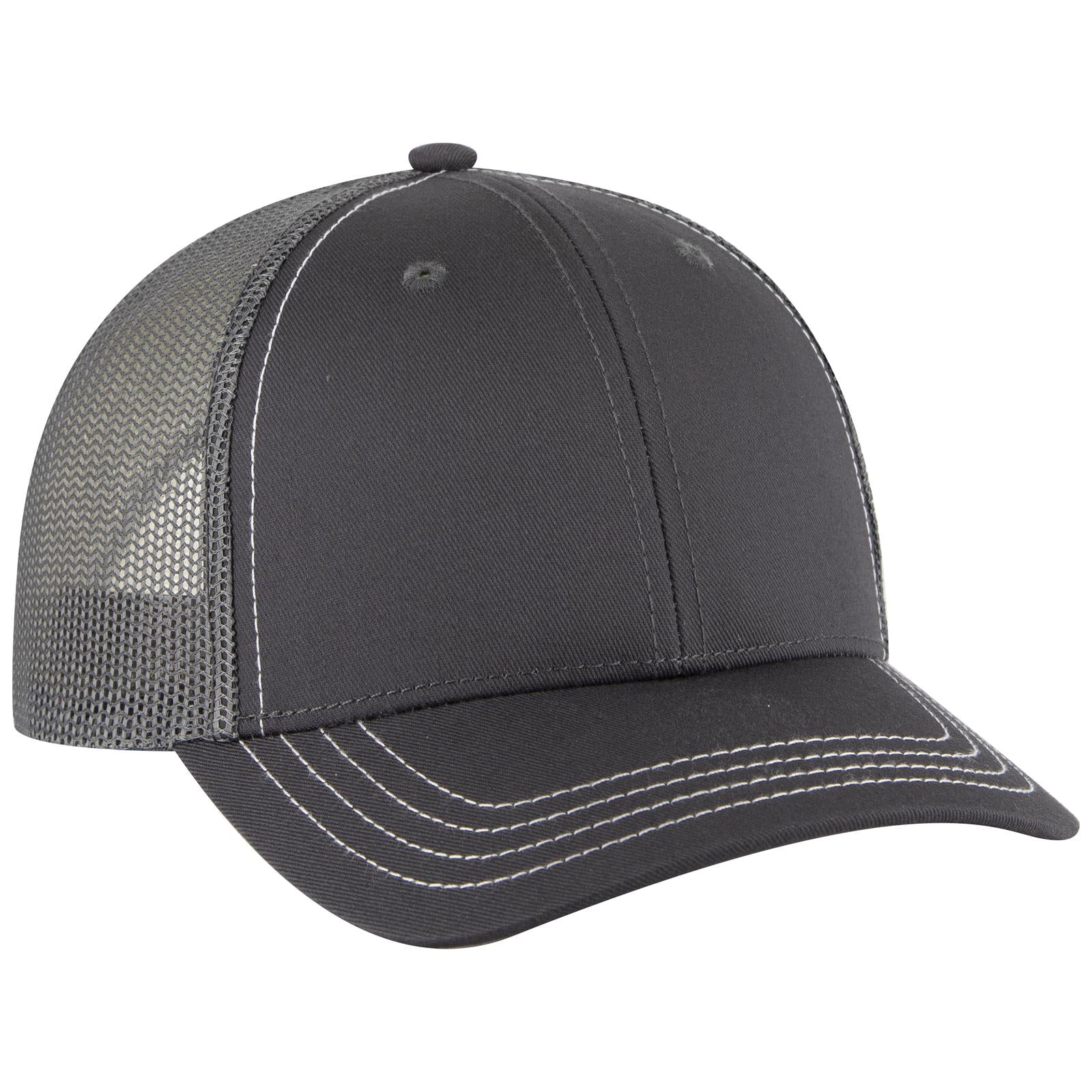 Custom Embroidered - OTTO CAP 6 Panel Low Profile Mesh Back Trucker Hat