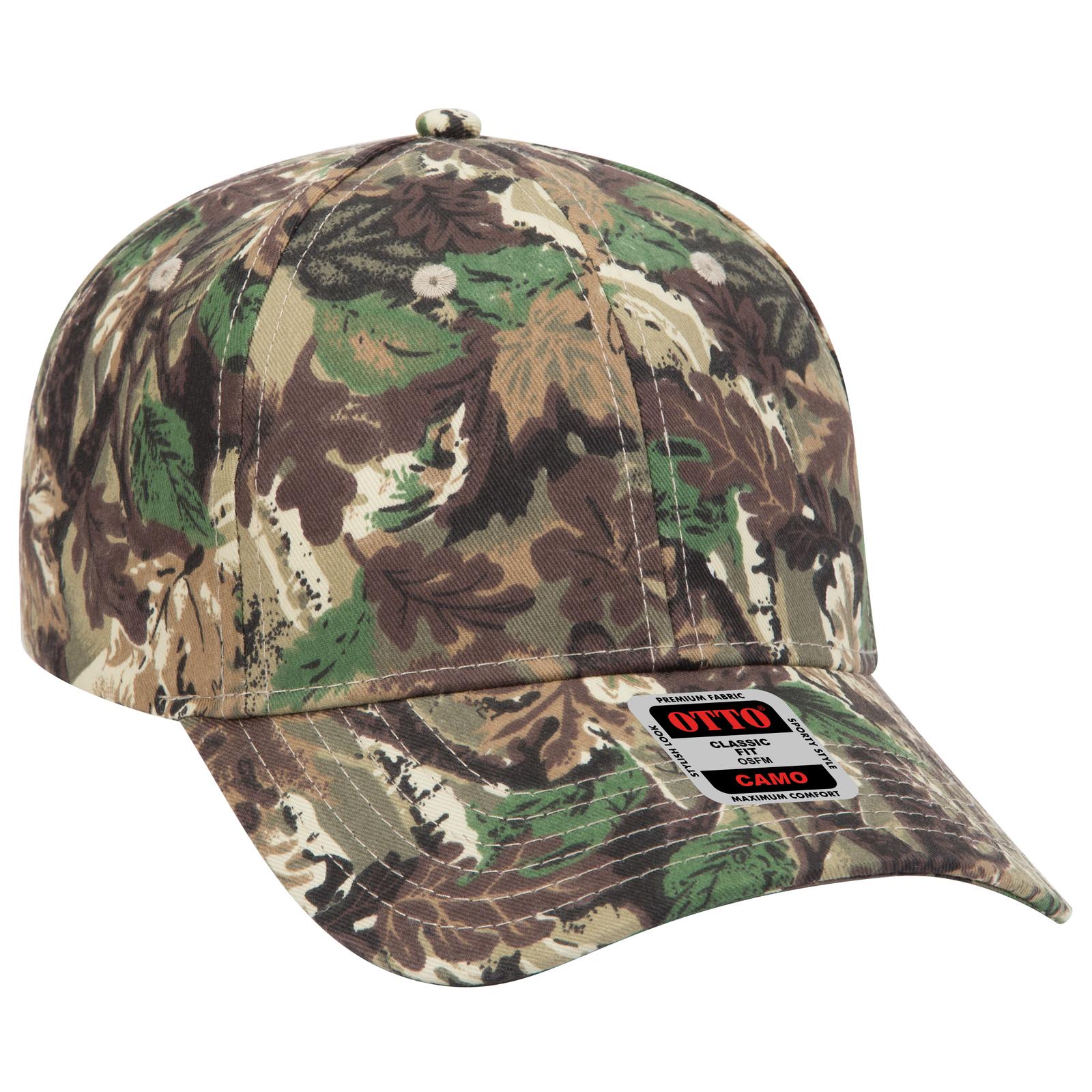 Custom Embroidered or DTF Printed - OTTO CAP® Camouflage 6 Panel Low Profile Baseball Cap