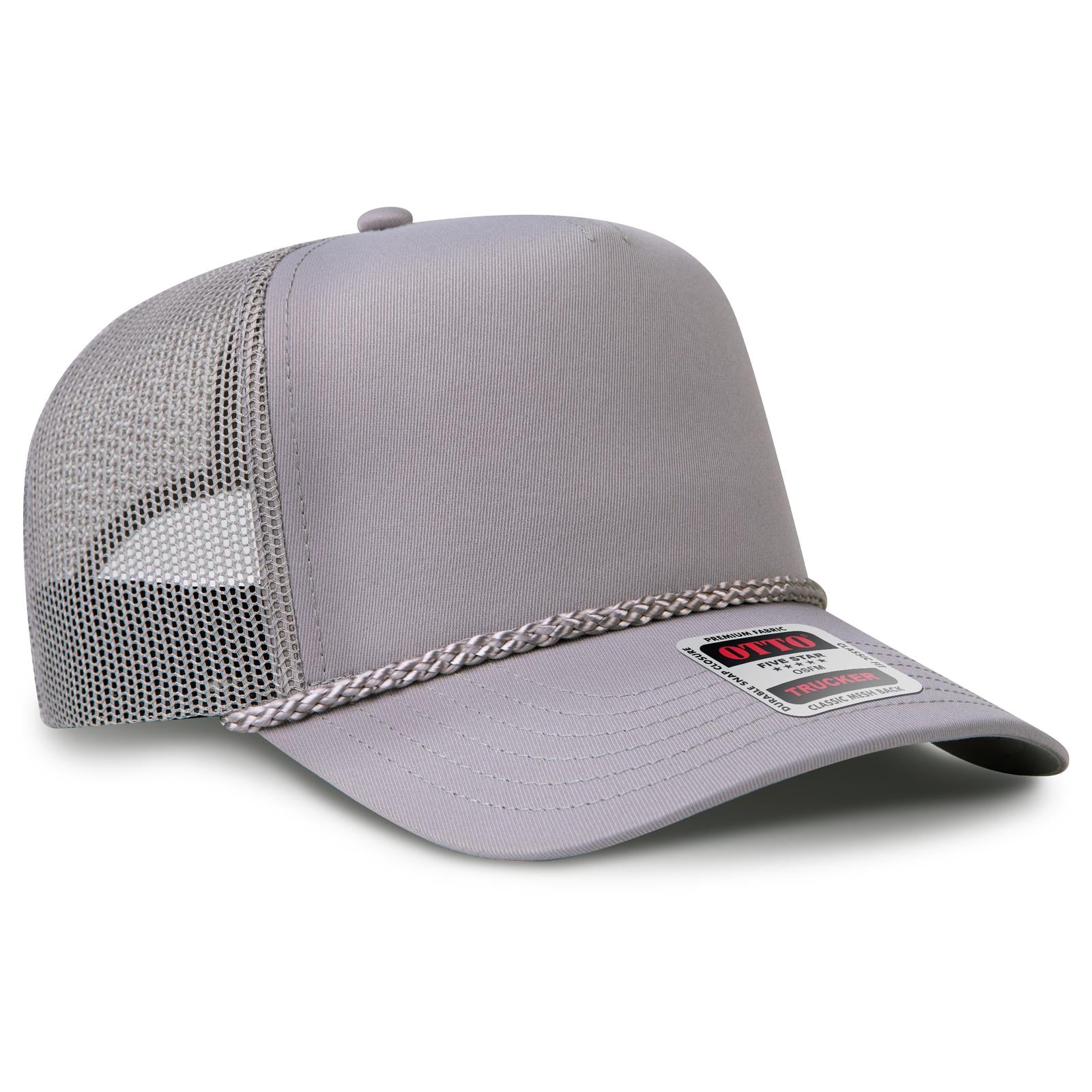 Custom Embroidered or DTF Printed - OTTO CAP® 5 Panel Mid Profile Mesh Back Trucker Hat