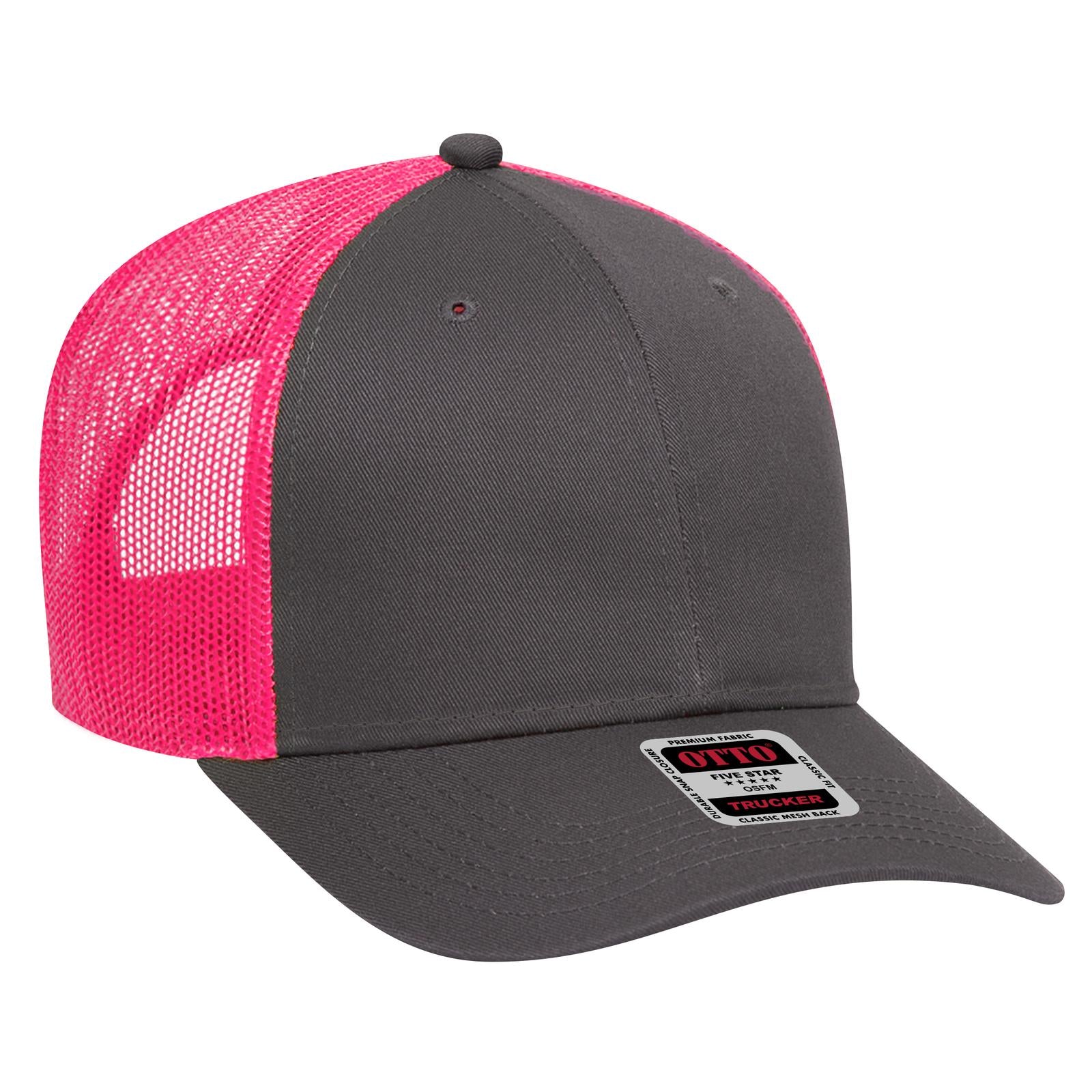 Custom Embroidered or DTF Printed - OTTO CAP® 6 Panel Low Profile Mesh Back Trucker Hat