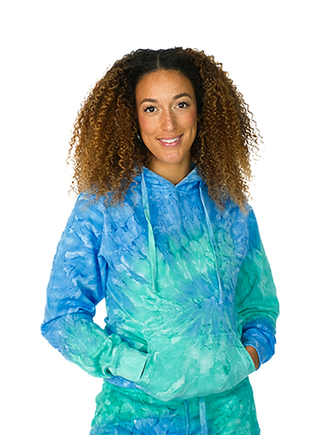 【BAON】[unisex] Dyna Printed Color Layered Over Hoodie Custom Embroidery - Zuni - TIE-DYE Pullover Hoodie - ZS4004