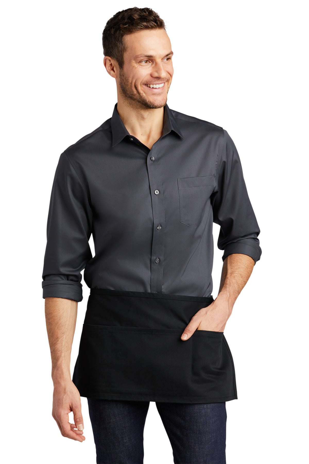 Port Authority® Easy Care Reversible Waist Apron with Stain Release. A