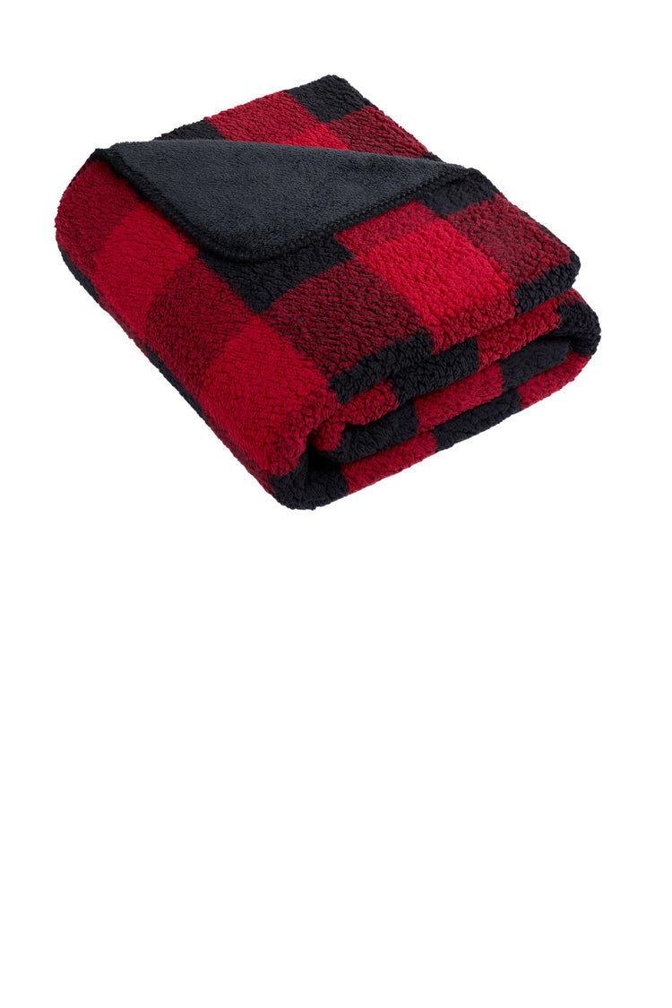 Custom Embroidered Port Authority Double Sided Sherpa Plush Blanket