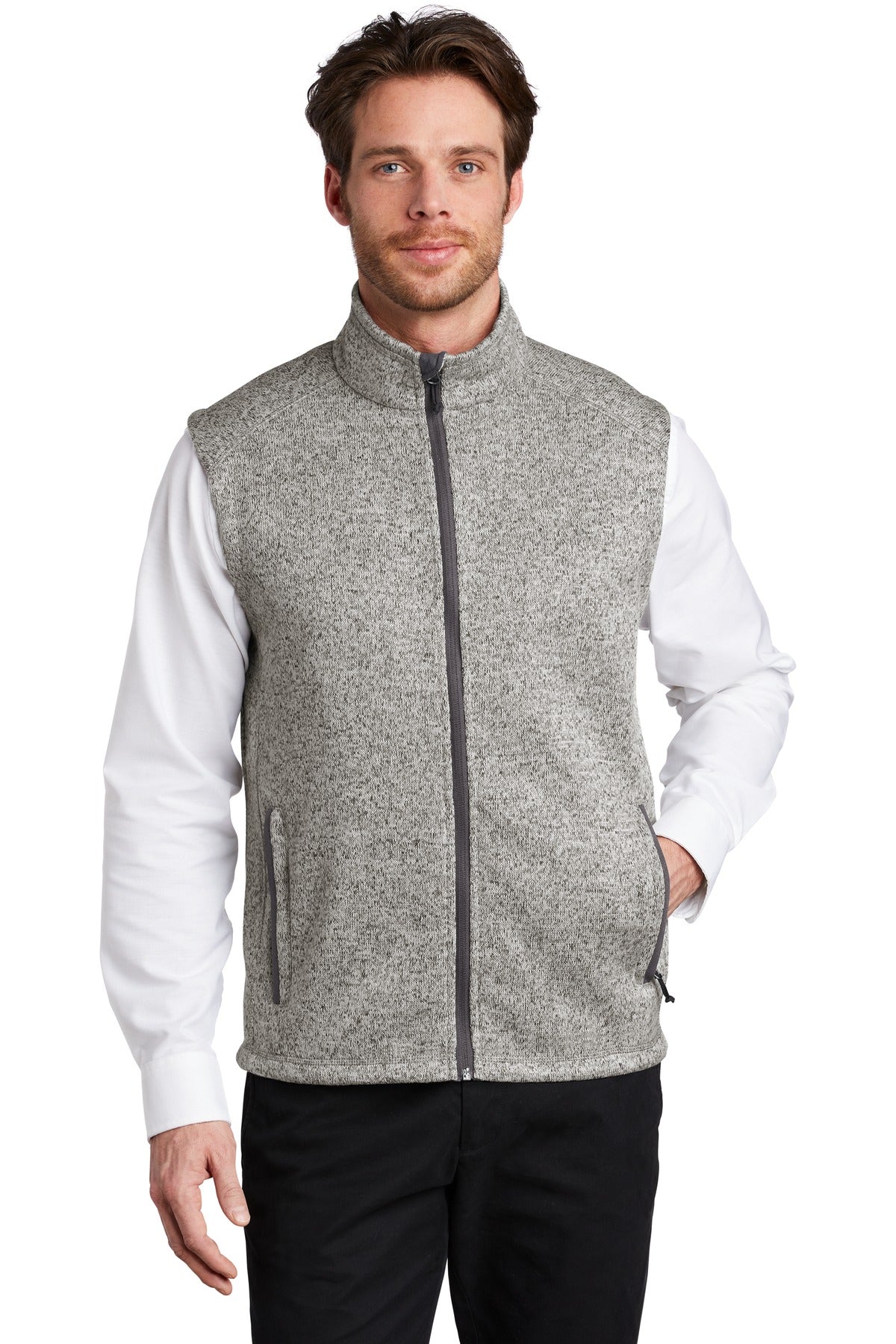 Custom Embroidered - Port Authority ® Sweater Fleece Vest F236