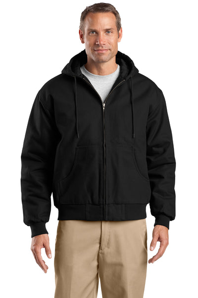 Custom Embroidered - CornerStone® Tall Duck Cloth Hooded Work Jacket. TLJ763H