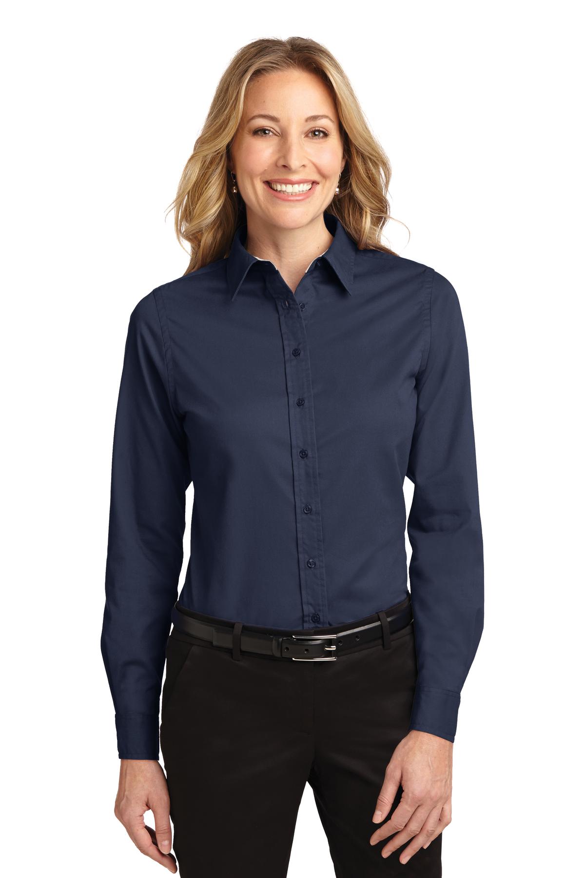 Custom Embroidered - Port Authority® Ladies Long Sleeve Easy Care Shirt.  L608