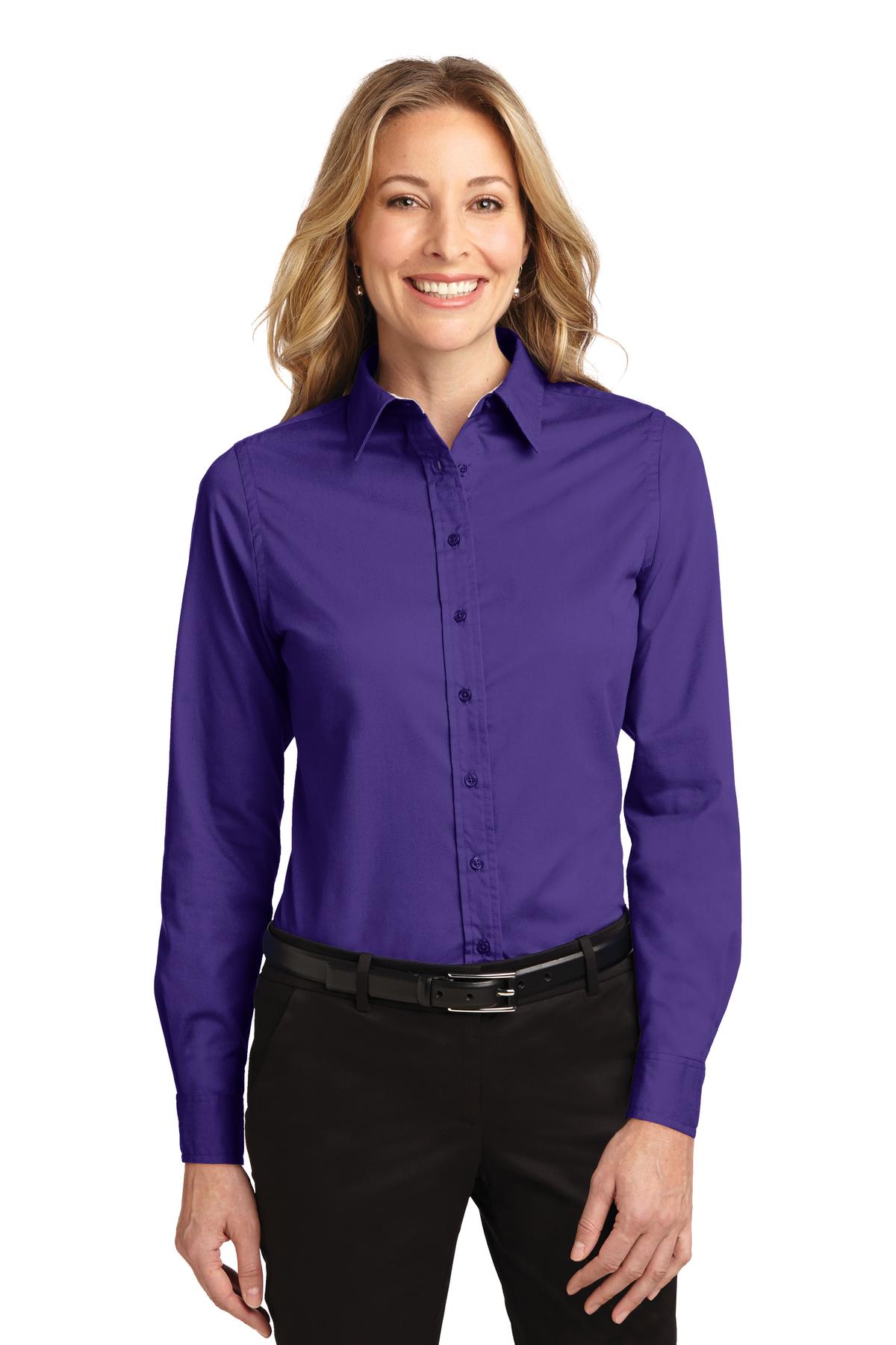 Custom Embroidered - Port Authority® Ladies Long Sleeve Easy Care Shirt.  L608