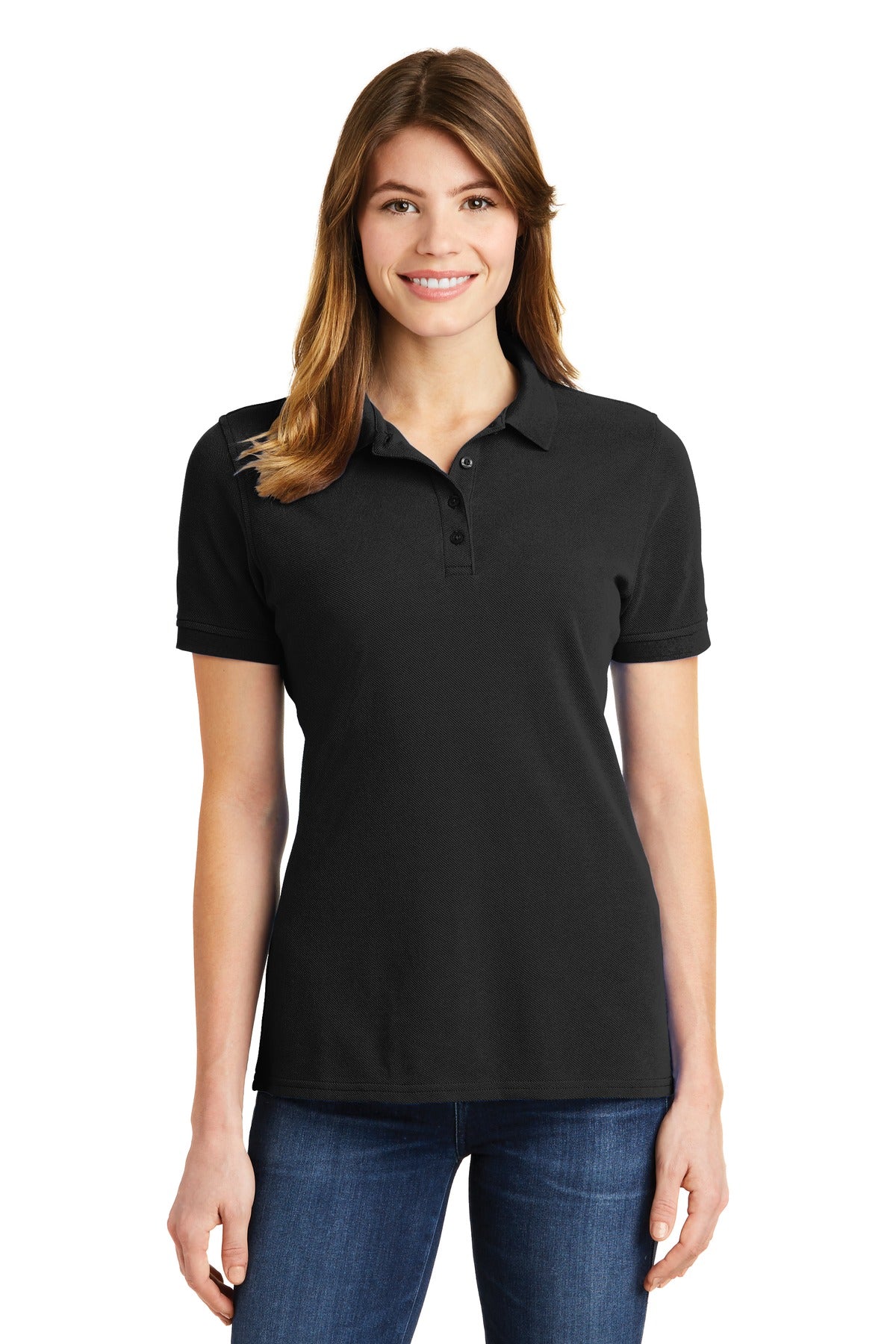 Custom Embroidered - Port & Company® Ladies Combed Ring Spun Pique Polo. LKP1500