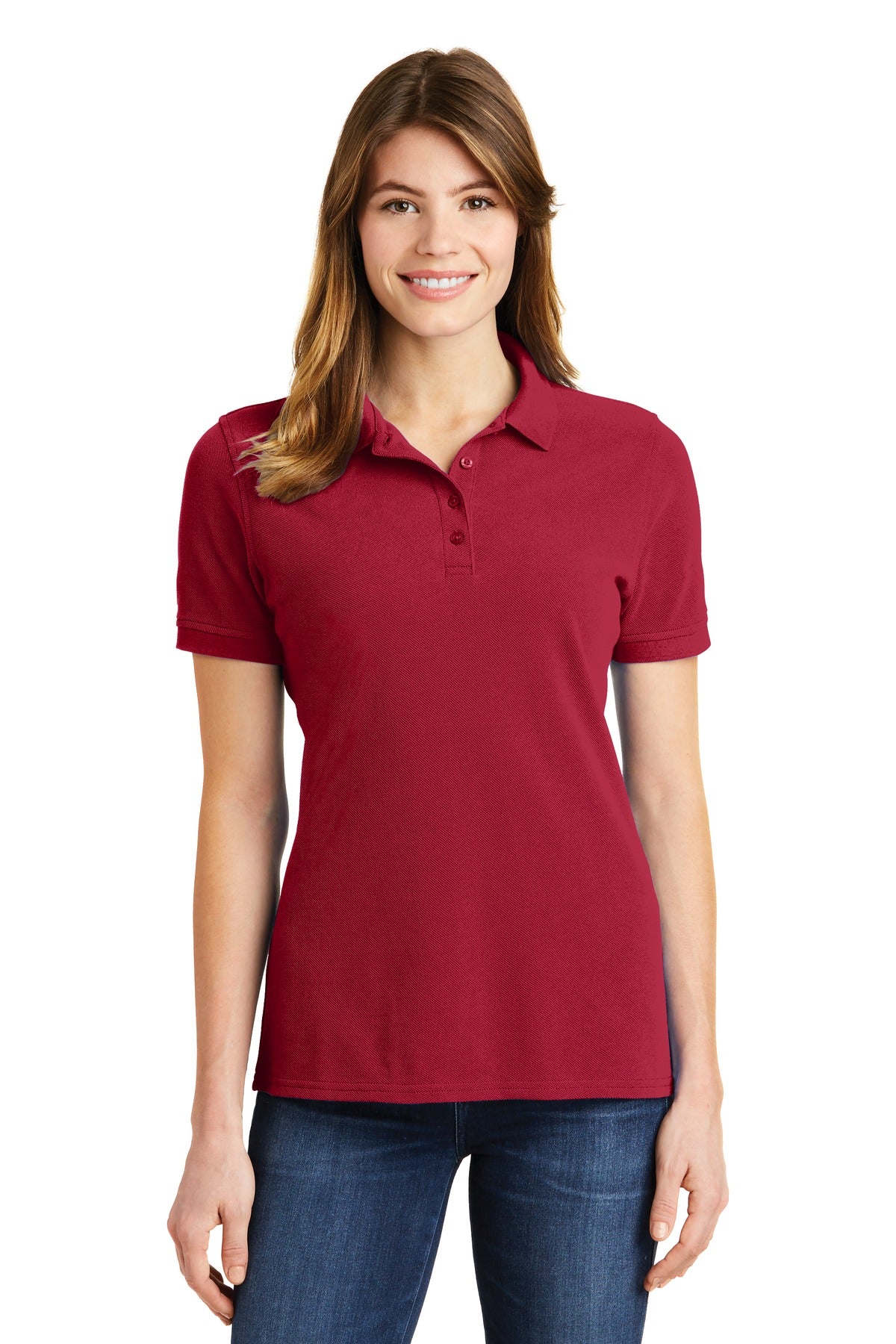 Custom Embroidered - Port & Company® Ladies Combed Ring Spun Pique Polo. LKP1500