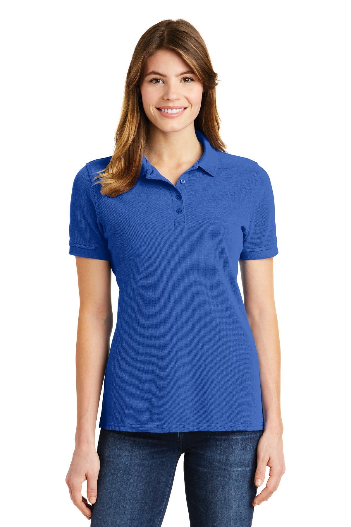 Custom Embroidered - Port & Company® Ladies Combed Ring Spun Pique Polo. LKP1500