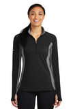 Sport-Tek® Ladies Sport-Wick® Stretch Contrast 1/2-Zip Pullover. LST854