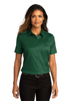 Custom Embroidered Ladies Short Sleeve SuperPro React Twill Shirt. LW809