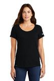 Custom Embroidered -Nike Ladies Dri-FIT Cotton/Poly Scoop Neck Tee. NKBQ5234