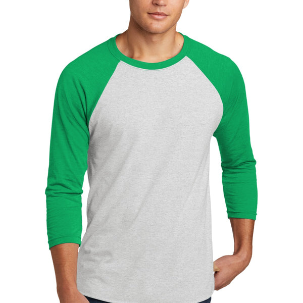 Next Level Unisex Tri-Blend Baseball Tee - 3/4 Sleeve Raglan (Premium Heather, Large)