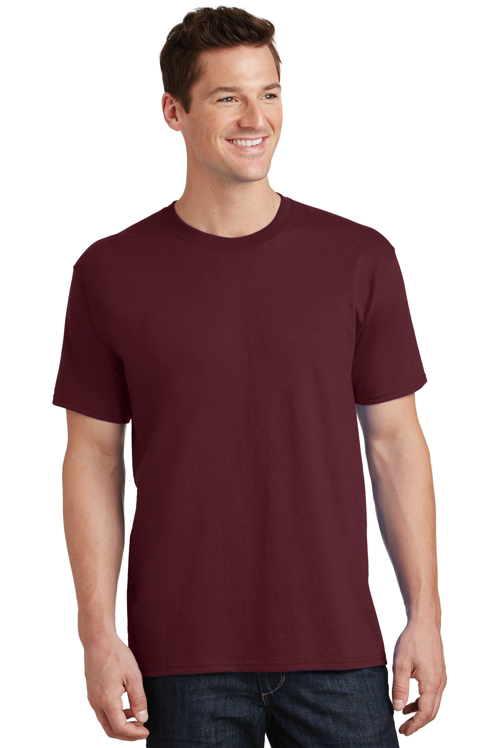 Tシャツ・カットソー [ ETMON ] Side String Gradation Logo T-Shirt, Wine brown Custom Embroidered Cotton Tee T-shirt - Tall Sizes