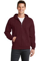 Custom Embroidered - Port & Company® - Core Fleece Full-Zip Hooded Sweatshirt. Includes one 4in x 4in Embroidery on Left or Right Chest. PC78ZH