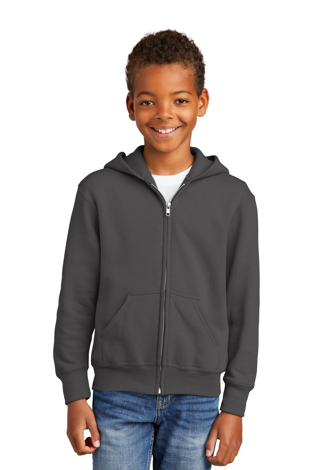 Port & Company® - Youth Core Fleece Full-Zip Hooded Sweatshirt.  PC90YZH