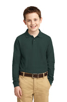 Custom Embroidered Port Authority® Youth Long Sleeve Silk Touch™ Polo.  Y500LS