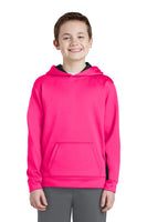 Sport-Tek® Youth Sport-Wick® Fleece Colorblock Hooded Pullover.  YST235