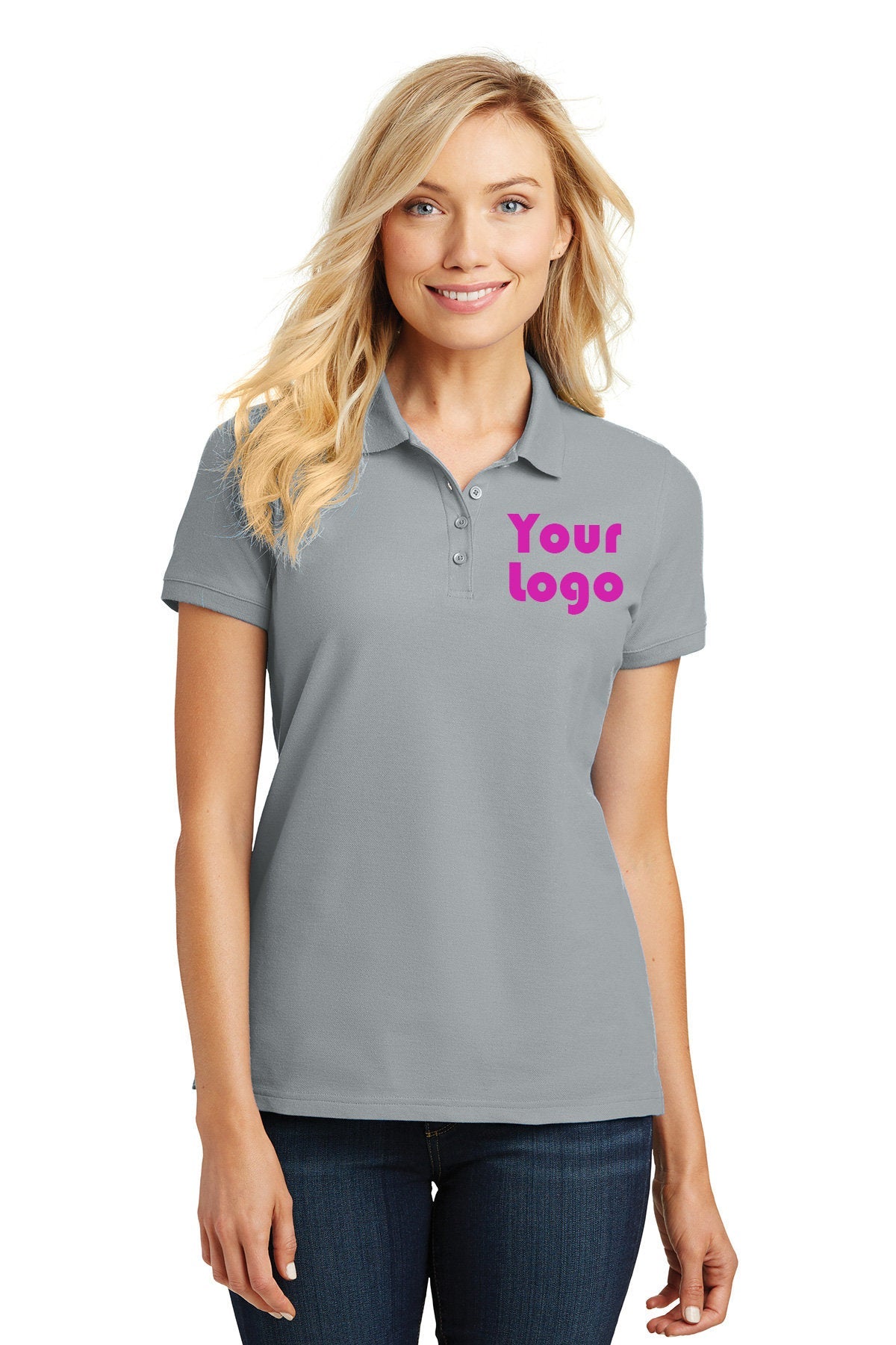 Custom Embroidered Ladies Classic Pique Polo Shirt