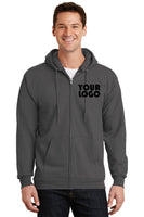 Custom Embroider Full Zip Hoodie Sweater - Personalize with your Logo - 9.0 Oz 50/50 Cotton Poly Fleece