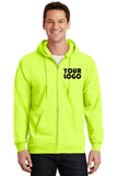 Custom Embroider Full Zip Hoodie Sweater - Personalize with your Logo - 9.0 Oz 50/50 Cotton Poly Fleece