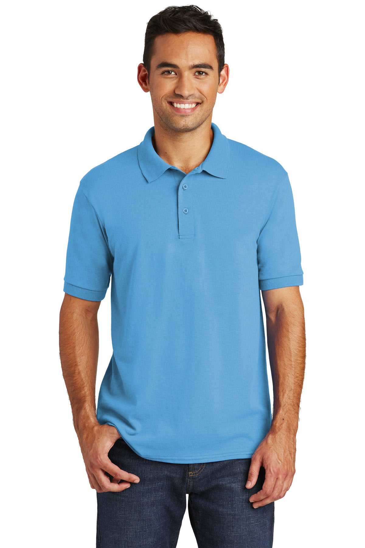 Custom Embroider Core Blend Jersey Knit Polo - Includes 4in x 4in Embroidery - No Setup Cost