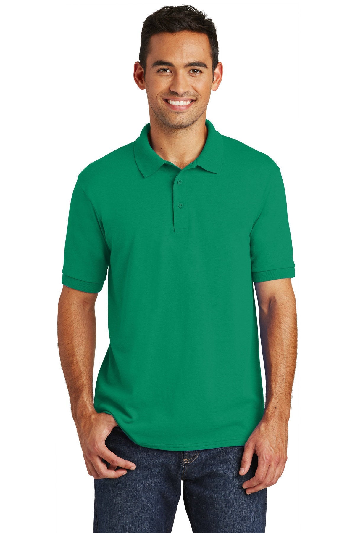 Custom Embroider Core Blend Jersey Knit Polo - Includes 4in x 4in Embroidery - No Setup Cost