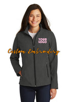 Custom Embroidery on Ladies Core Soft Shell Jacket