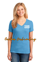 Custom Embroidered Ladies V-Neck T-Shirt - Personalized Shirt - Custom Gift - 4in x 4in Embroidery Included