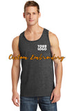Custom Embroidery on Core Cotton Tank Top - Includes one 4in x 4in Embroidery- No Setup - Personalized Tank Top