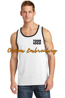 Custom Embroidery on Core Cotton Tank Top - Includes one 4in x 4in Embroidery- No Setup - Personalized Tank Top