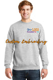 Custom Embroidered Crew Neck Sweater - Personalize with your logo - 7.8 Ounce - 50/50 Cotton/Poly